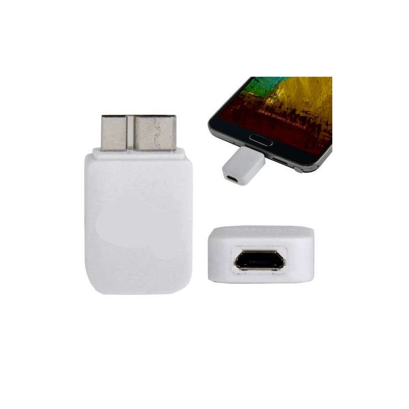 Adaptateur blanc  micro-USB 2.0 vers micro-usb 3.0