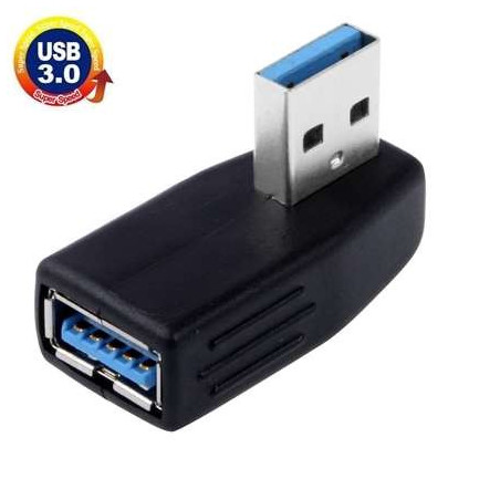 Adaptateur coudé  USB 3.0 AF Femelle vers USB 3.0 AM Male - 90 ° à gauche