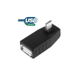 Adaptateur coudé micro USB Male vers USB 2.0 AF OTG