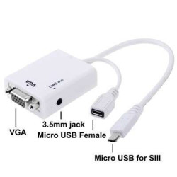 Adaptateur MHL  micro USB/ VGA  pour samsung Galaxy S2