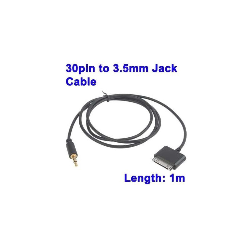 cable audio  jack stereo 3.5 noir  pour iphone 3/4
