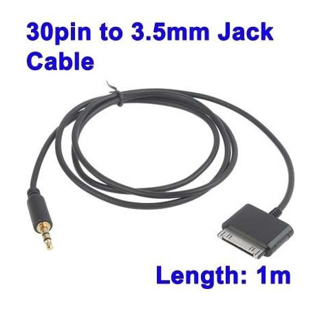 cable audio  jack stereo 3.5 noir  pour iphone 3/4