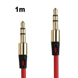 Cable audio jack 3.5 mm male male - gold plating - 1 metre