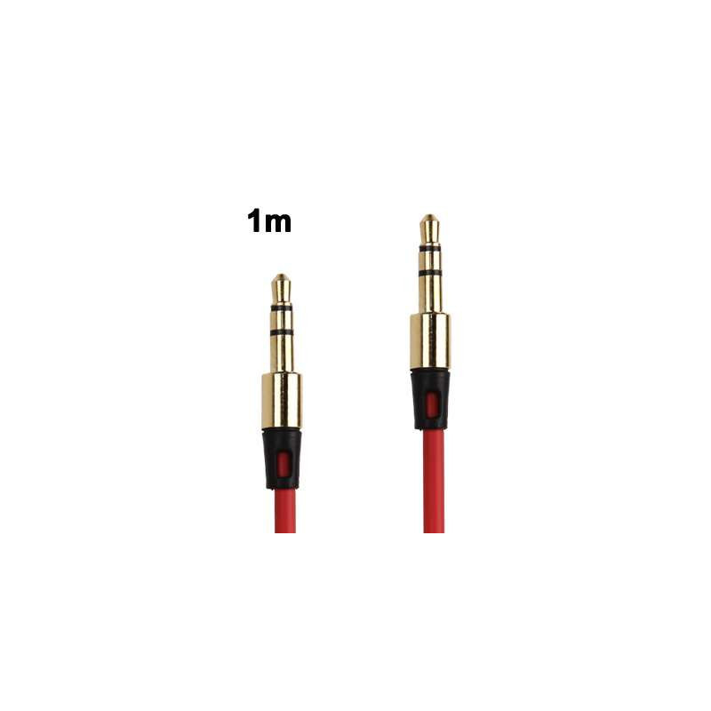 Cable audio jack 3.5 mm male male - gold plating - 1 metre