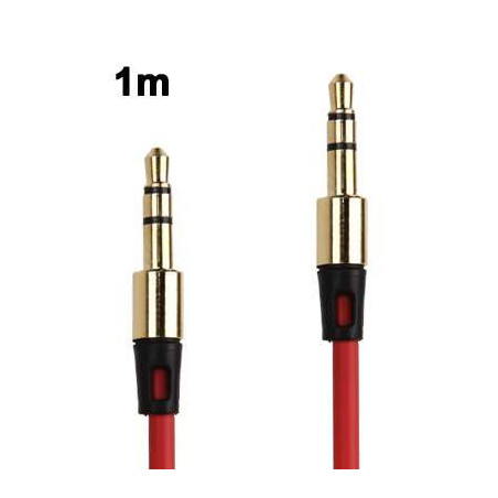 Cable audio jack 3.5 mm male male - gold plating - 1 metre