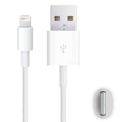 Cable charge et synchro BLANC ( IOS8) - 1 m - pour Iphone 5 5S 5C 6 6 plus