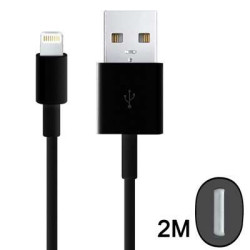 Cable charge et synchro NOIR ( IOS8) - 2 m - pour Iphone 5 5S 5C 6 6 plus