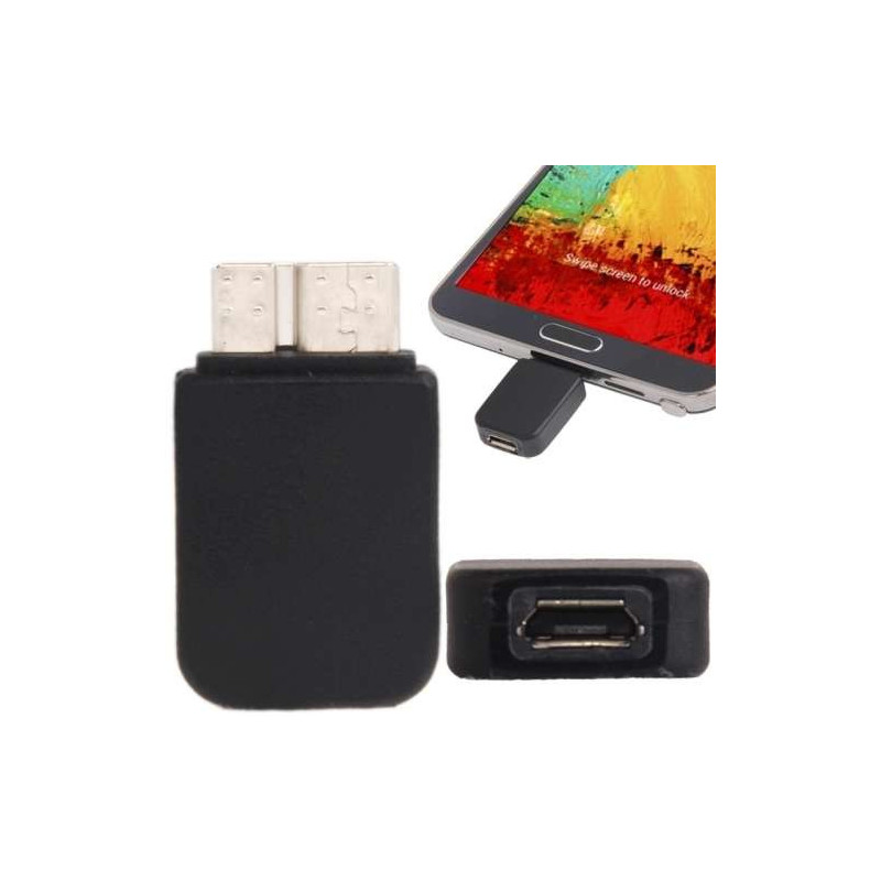 Adaptateur noir micro-USB 2.0 vers micro-usb 3.0