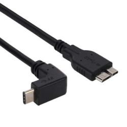 Cable Micro USB 3.0 Male vers USB 3.1 Type C Male - coudé - synchro et charge