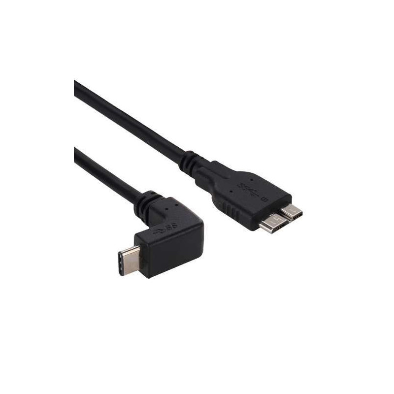 Cable Micro USB 3.0 Male vers USB 3.1 Type C Male - coudé - synchro et charge
