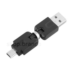 Adaptateur rotatif 360° USB A male vers mini USB B male