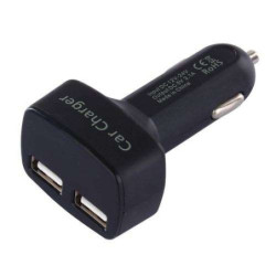 Chargeur allume cigare double USB  - corps long - affichage temperature tension courant -