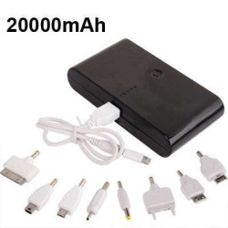 Chargeur batterie externe  20000mA  double USB - 9 connecteurs