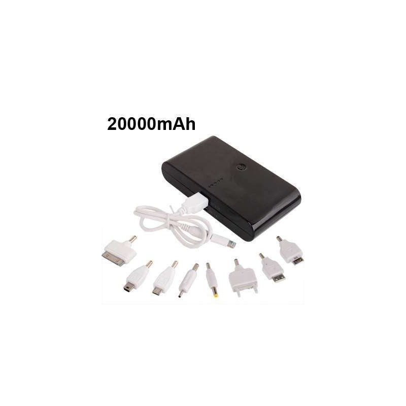 Chargeur batterie externe  20000mA  double USB - 9 connecteurs