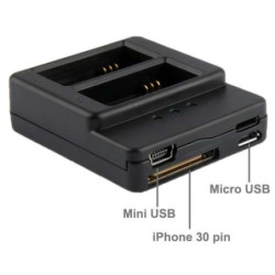 Chargeur batterie pour Go Pro Hero 3 et Hero3+ AHDBT-301, AHDBT-302