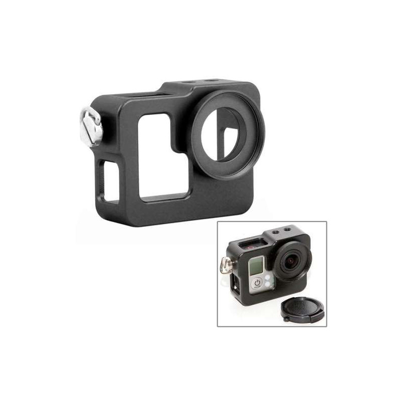 Coque en aluminium noir de haute protection pour GoPro HD Hero 3 / HD Hero 3+