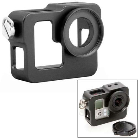 Coque en aluminium noir de haute protection pour GoPro HD Hero 3 / HD Hero 3+