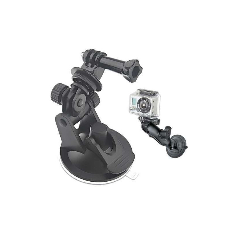 Fixation ventouse triplement articulée pour Caméra Gopro