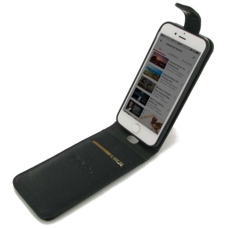 PDAIR - Etui - Housse cuir noir ouverture bas (BPFBIP7PT41-B) pour Iphone 7 Plus