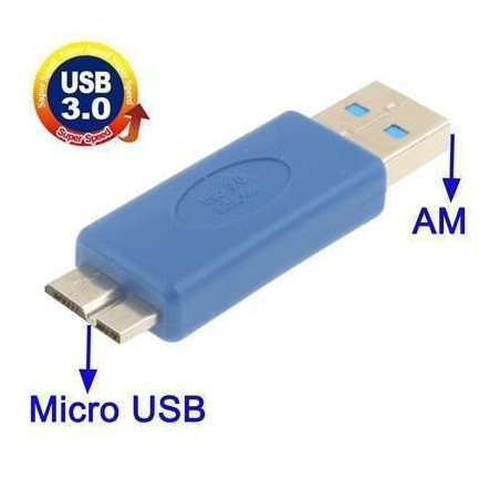 Adaptateur USB 3.0/2.0 male vers micro USB 3.0 male