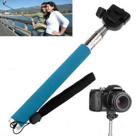 Perche téléscopique  Bleu -charge max 1kg - pour Camera ou appareil photo numerique