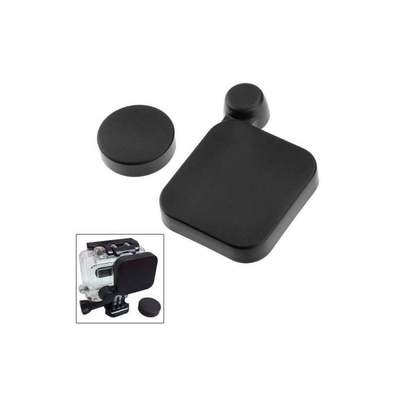 Protection lentille et écran en plastique noir anti-rayures pour GoPro HD Hero 3+