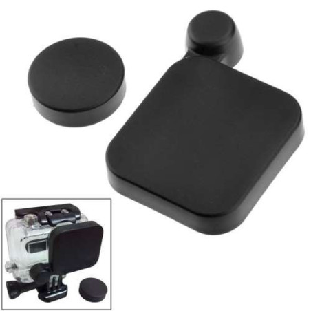 Protection lentille et écran en plastique noir anti-rayures pour GoPro HD Hero 3+