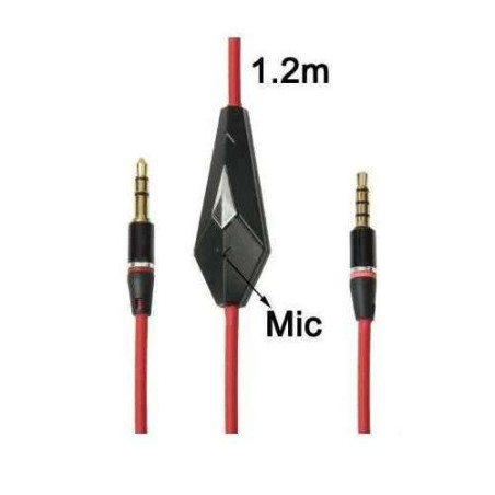 Rallonge stereo - rouge - jack 3.5 mm - male male - avec micro - 1.2 m -