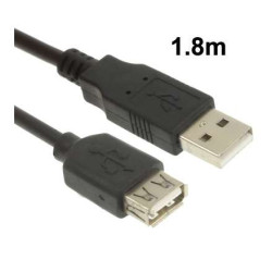 Rallonge USB Male - Femelle - Longueur : 1,8 mètre