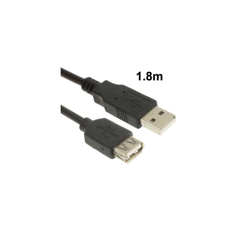 Rallonge USB Male - Femelle - Longueur : 1,8 mètre