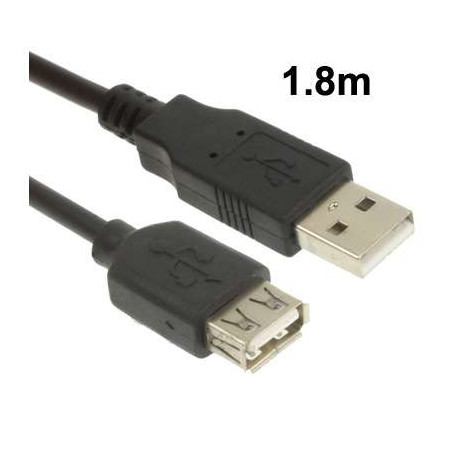 Rallonge USB Male - Femelle - Longueur : 1,8 mètre