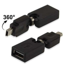 Adaptateur USB Femelle vers mini USB male - rotation 360°