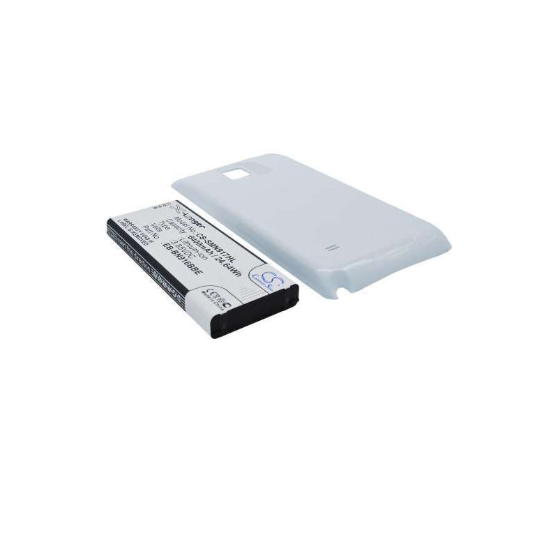 Batterie Haute capacité - 6400 mAh -   - Capot arriere blanc - pour Samsung Galaxy Note 4