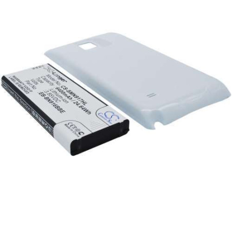 Batterie Haute capacité - 6400 mAh -   - Capot arriere blanc - pour Samsung Galaxy Note 4