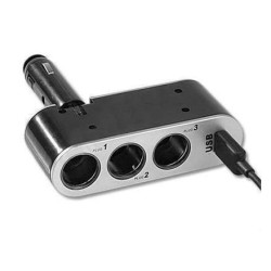 Adaptateur allume cigare triple et prise USB