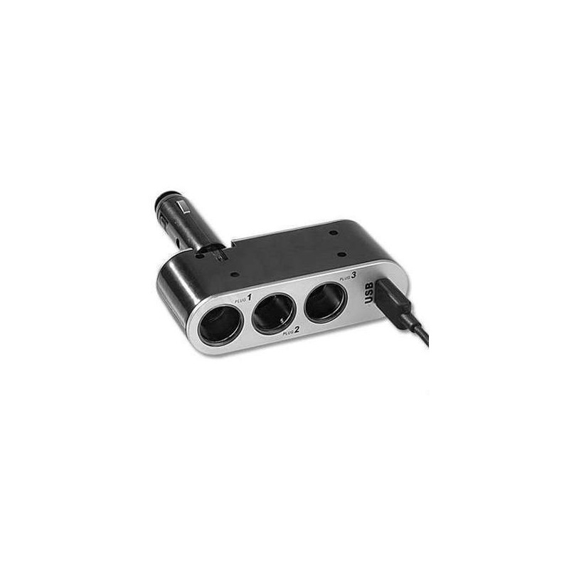 Adaptateur allume cigare triple et prise USB
