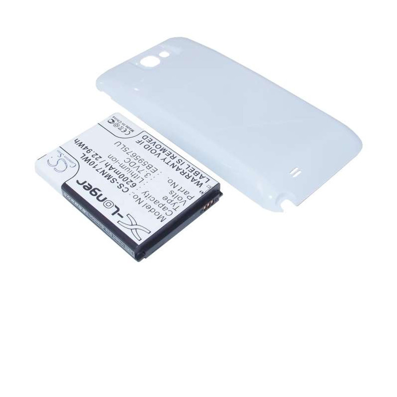 Batterie Haute capacité SMN710WL- 6200 mAh - coque blanche - pour Samsung Galaxy Note 2