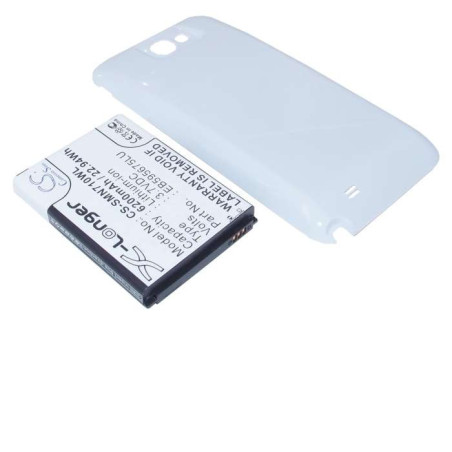 Batterie Haute capacité SMN710WL- 6200 mAh - coque blanche - pour Samsung Galaxy Note 2